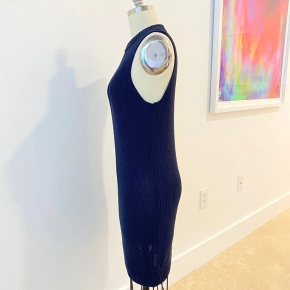 Brochu Walker Intermix Sweater Tunic Dress Chunky Navy Knit Small - Picture 5 of 9